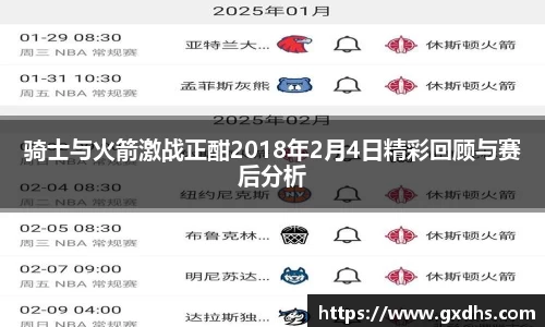 骑士与火箭激战正酣2018年2月4日精彩回顾与赛后分析